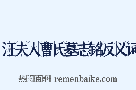 汪夫人曹氏墓志铭反义词是什么意思的图片